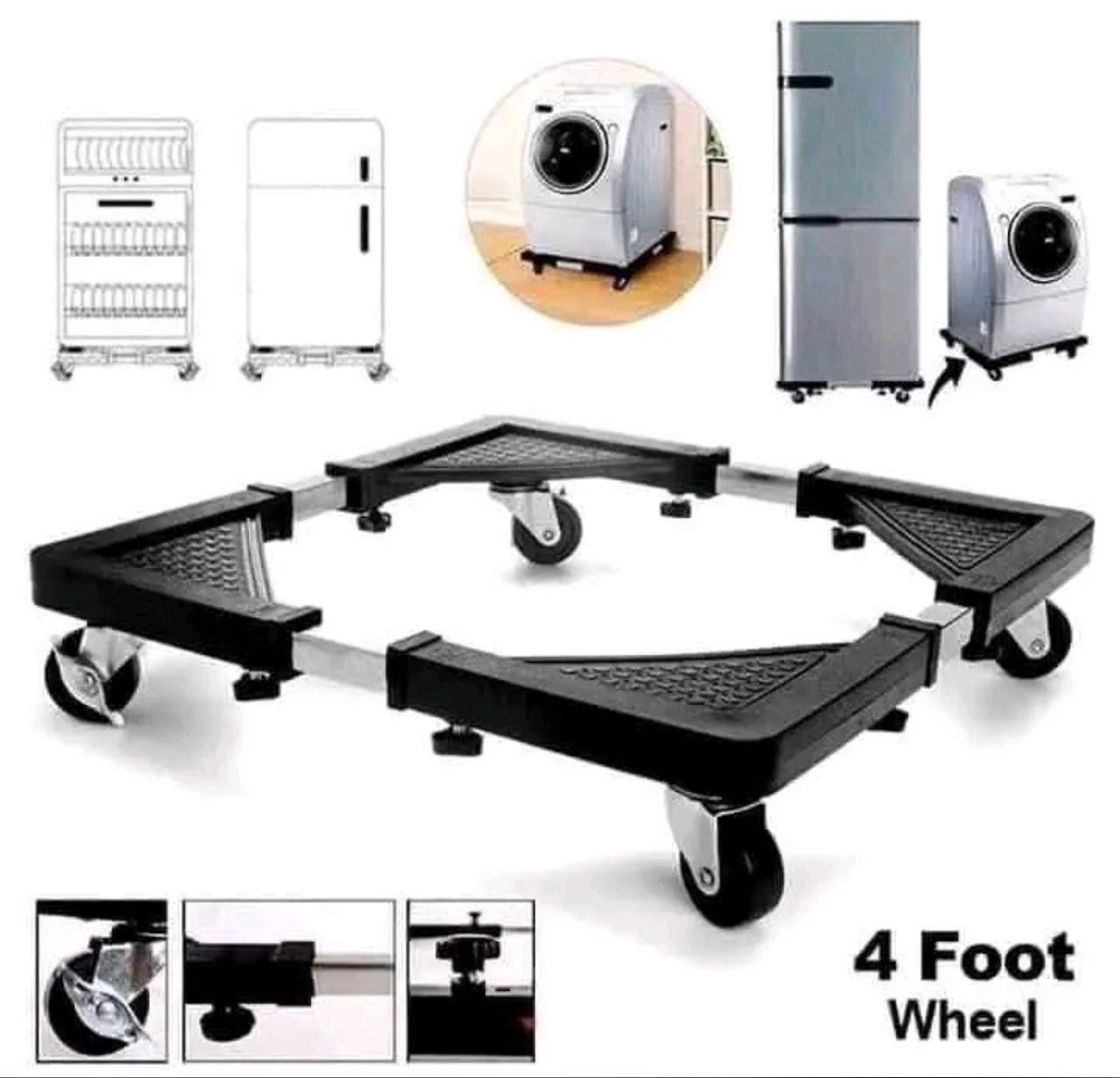 Adjustable & movable fridge and washing machine base
