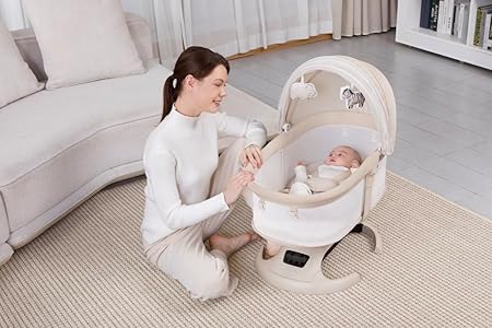 Mastela InfiniOrbit Cradle - Premium 3-in-1 Baby Rocker and Seat with Touch Control & bluetooth