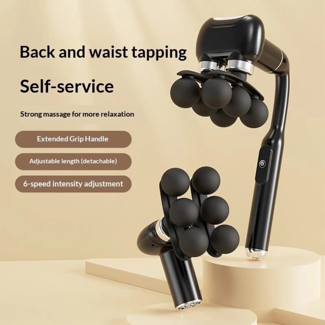 long-handle curved percussion massage gun