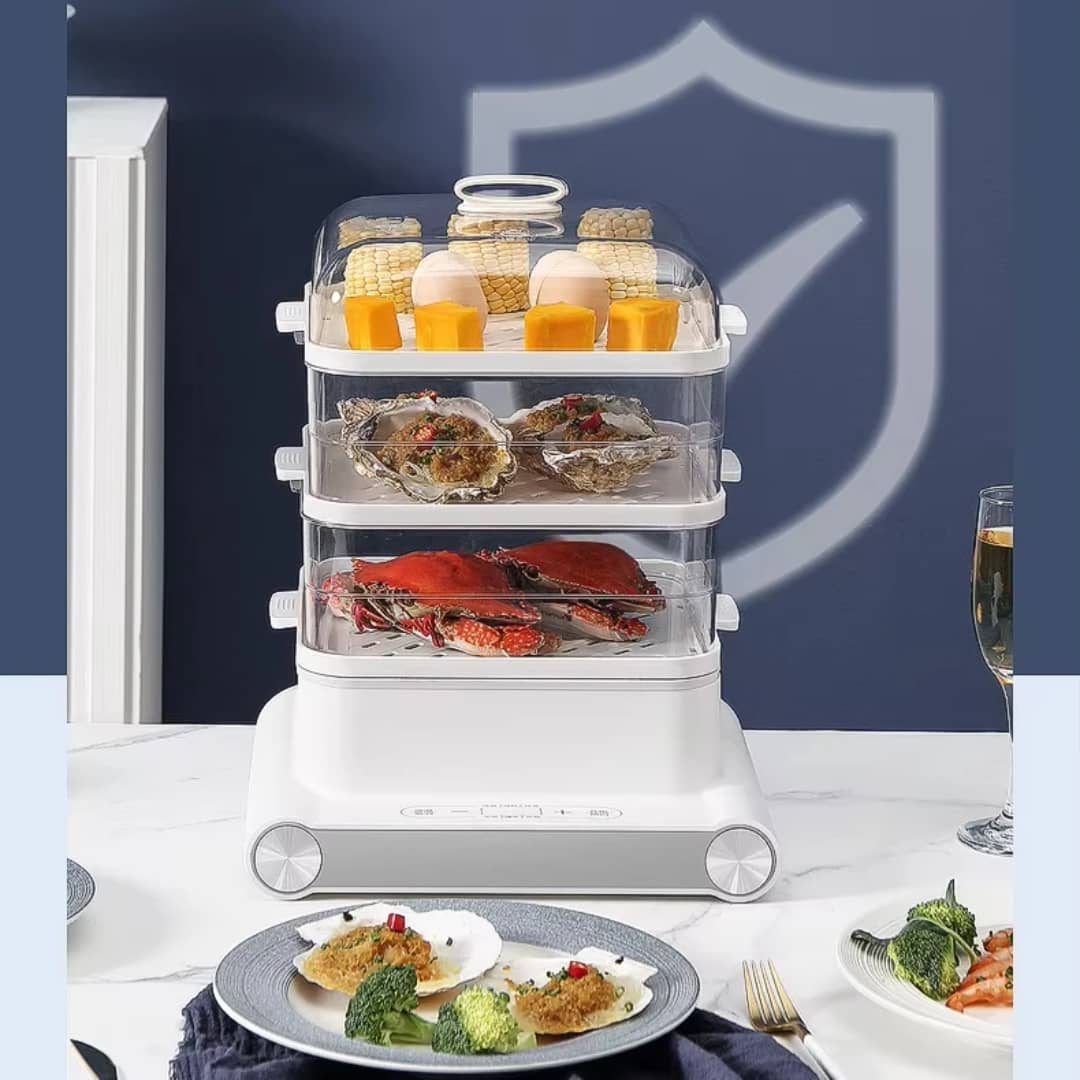 3-tier electric food steamer.