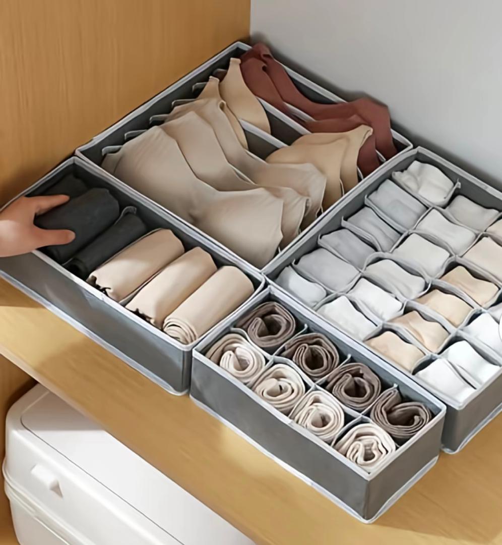 4-piece foldable fabric undergarment organizer
