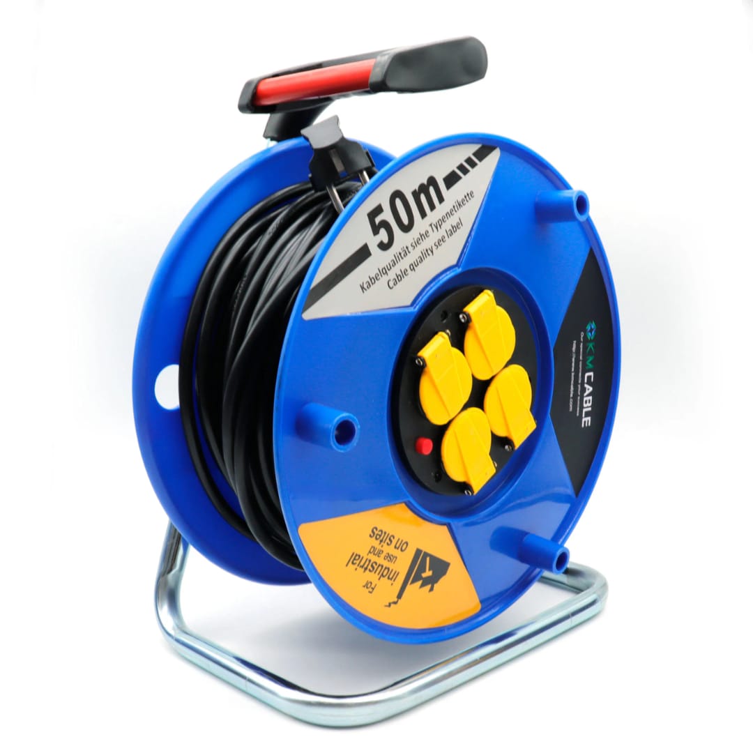 KM Cable 50m heavy-duty industrial extension reel