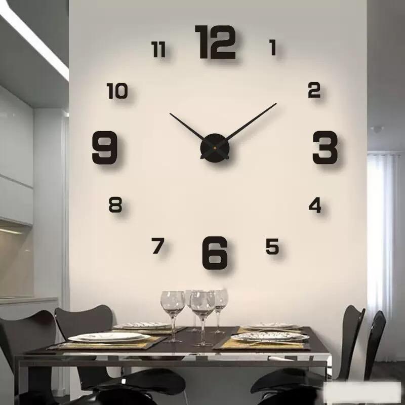 Modern 3D DIY frameless wall clock