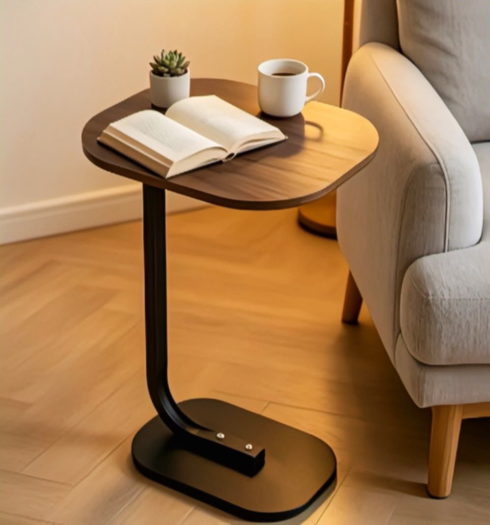 Modern C-shaped side table
