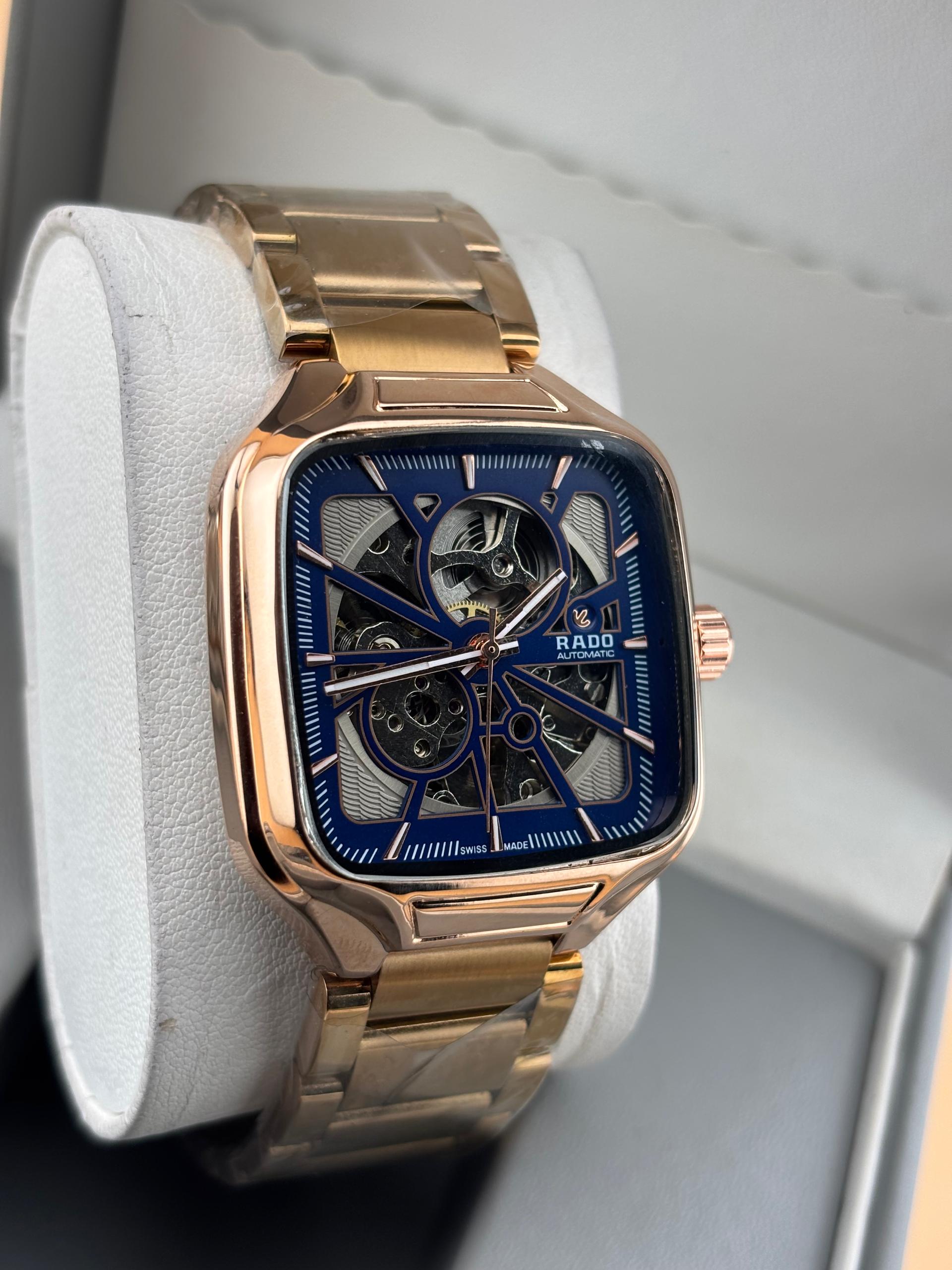 Square automatic wristwatch