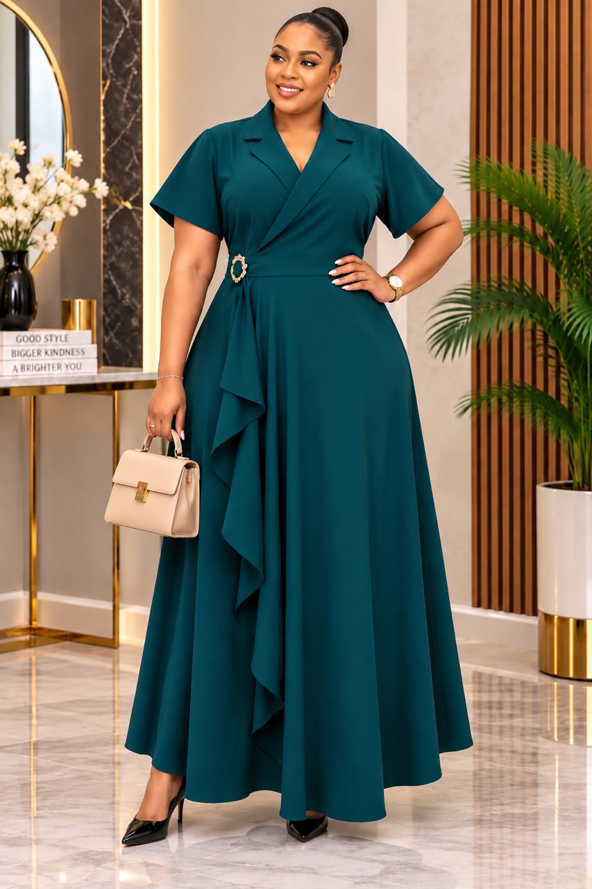 Elegant tie-side ladies dress