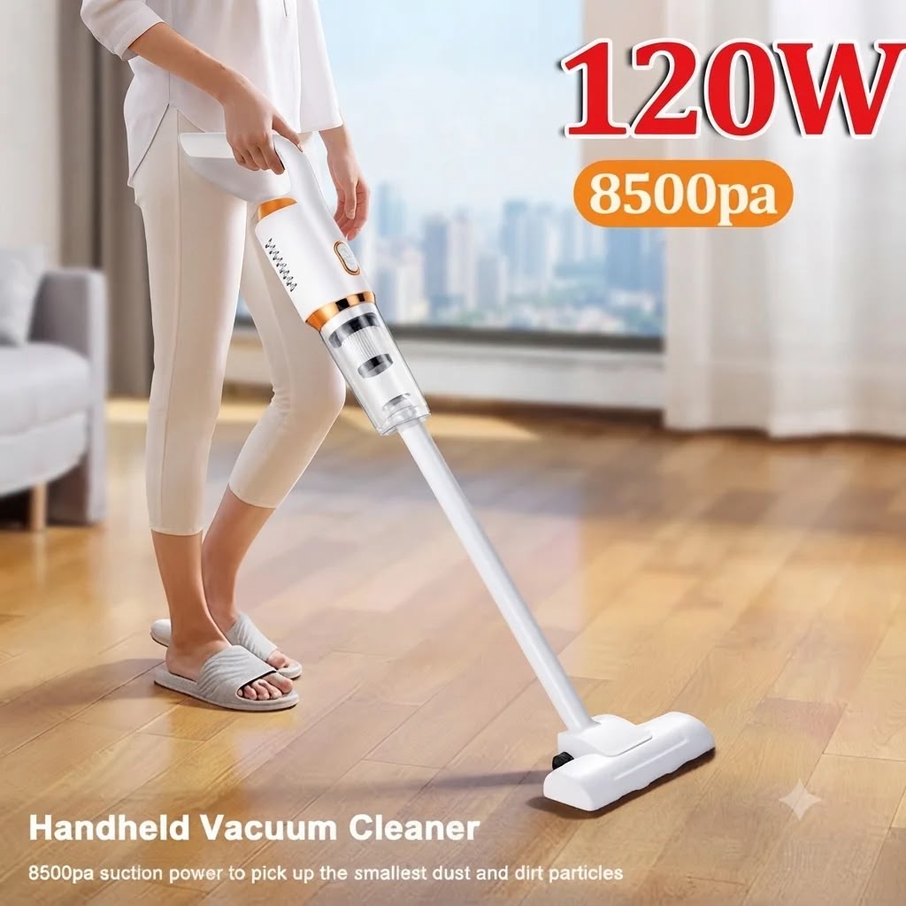 120W cordless handheld and stick vacuum cleaner