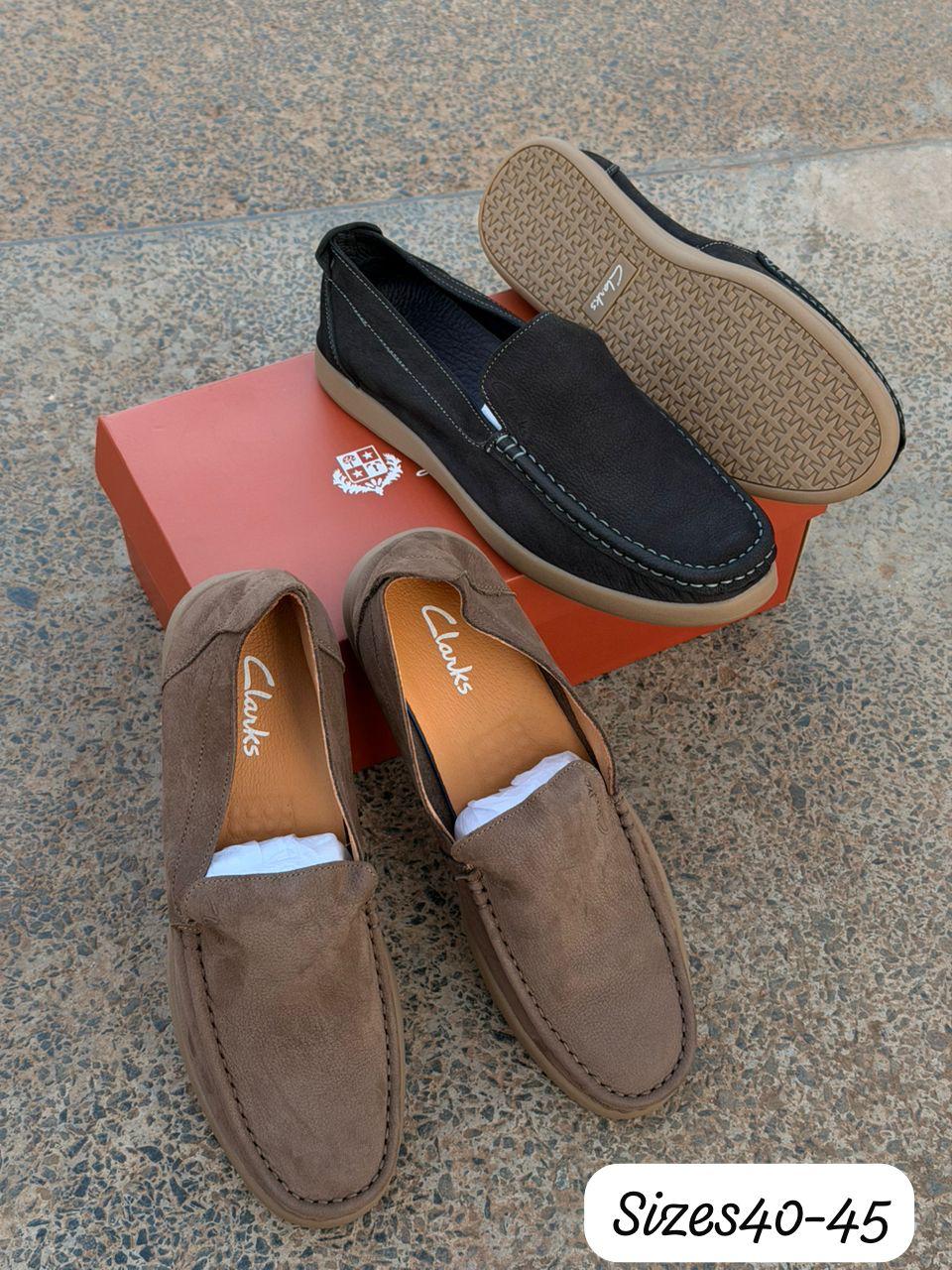 Clarks men's casual suede slip-on loafers