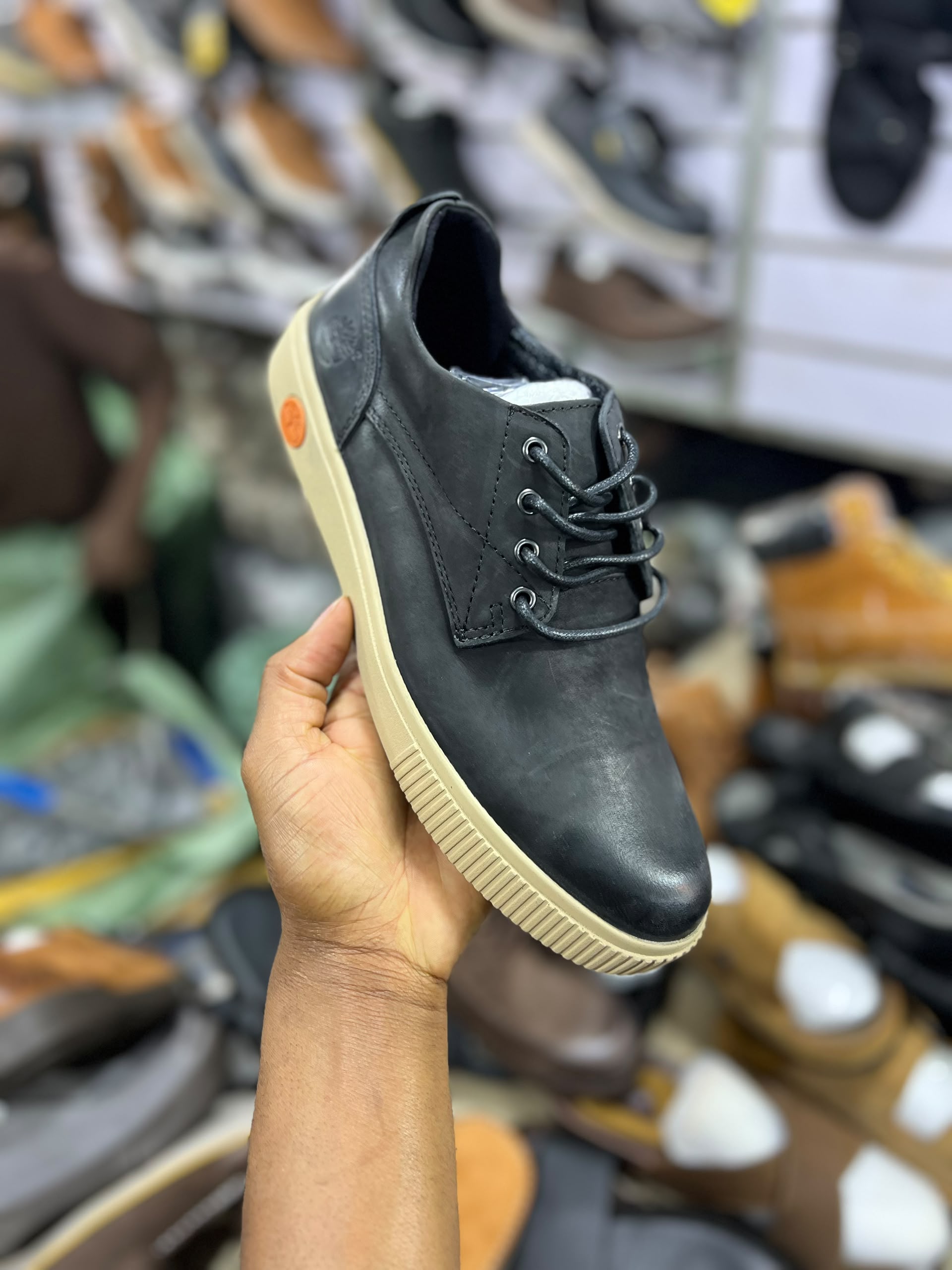 Timberland black leather casual shoes