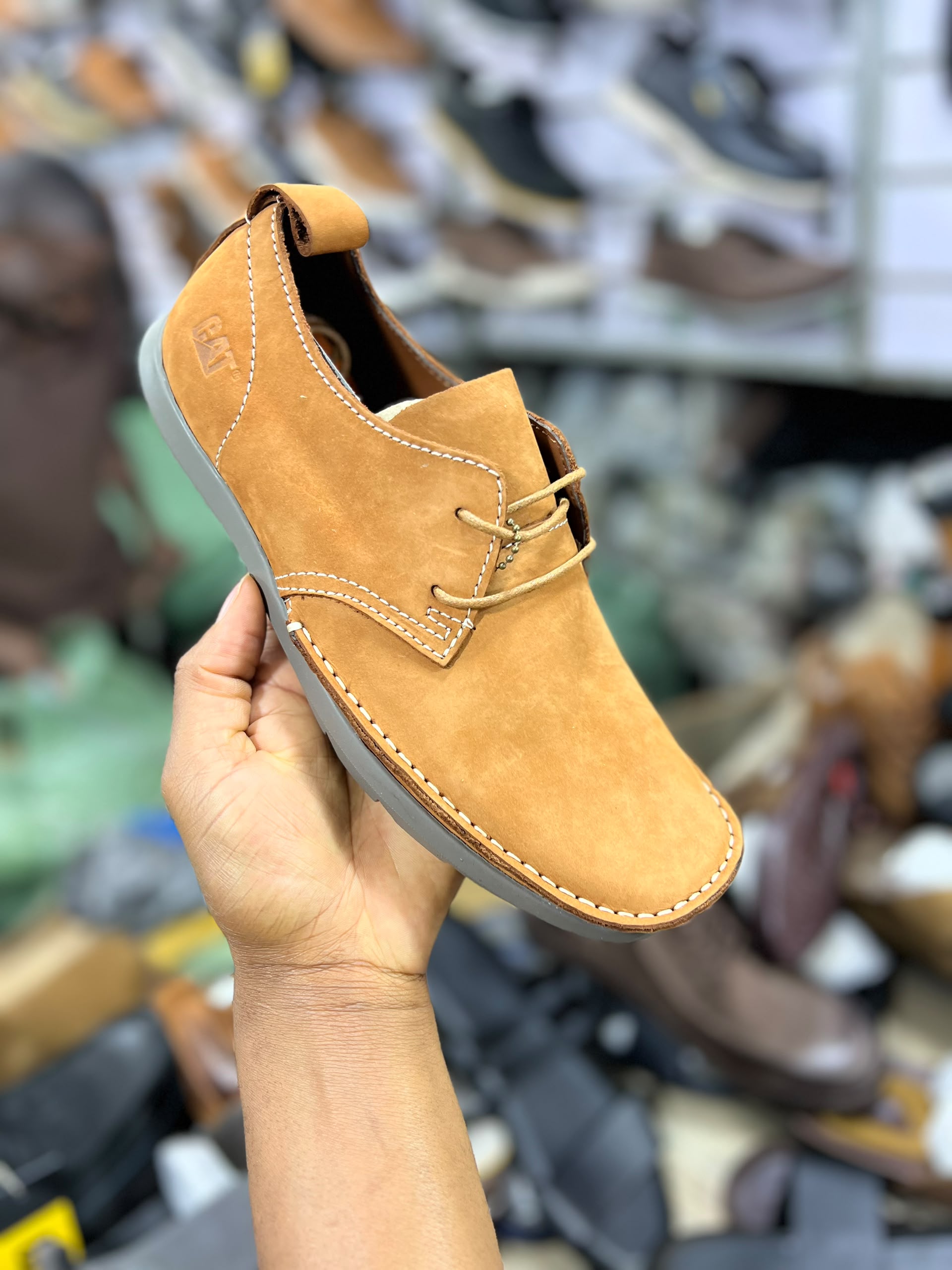 CAT  men's casual suede derby shoe