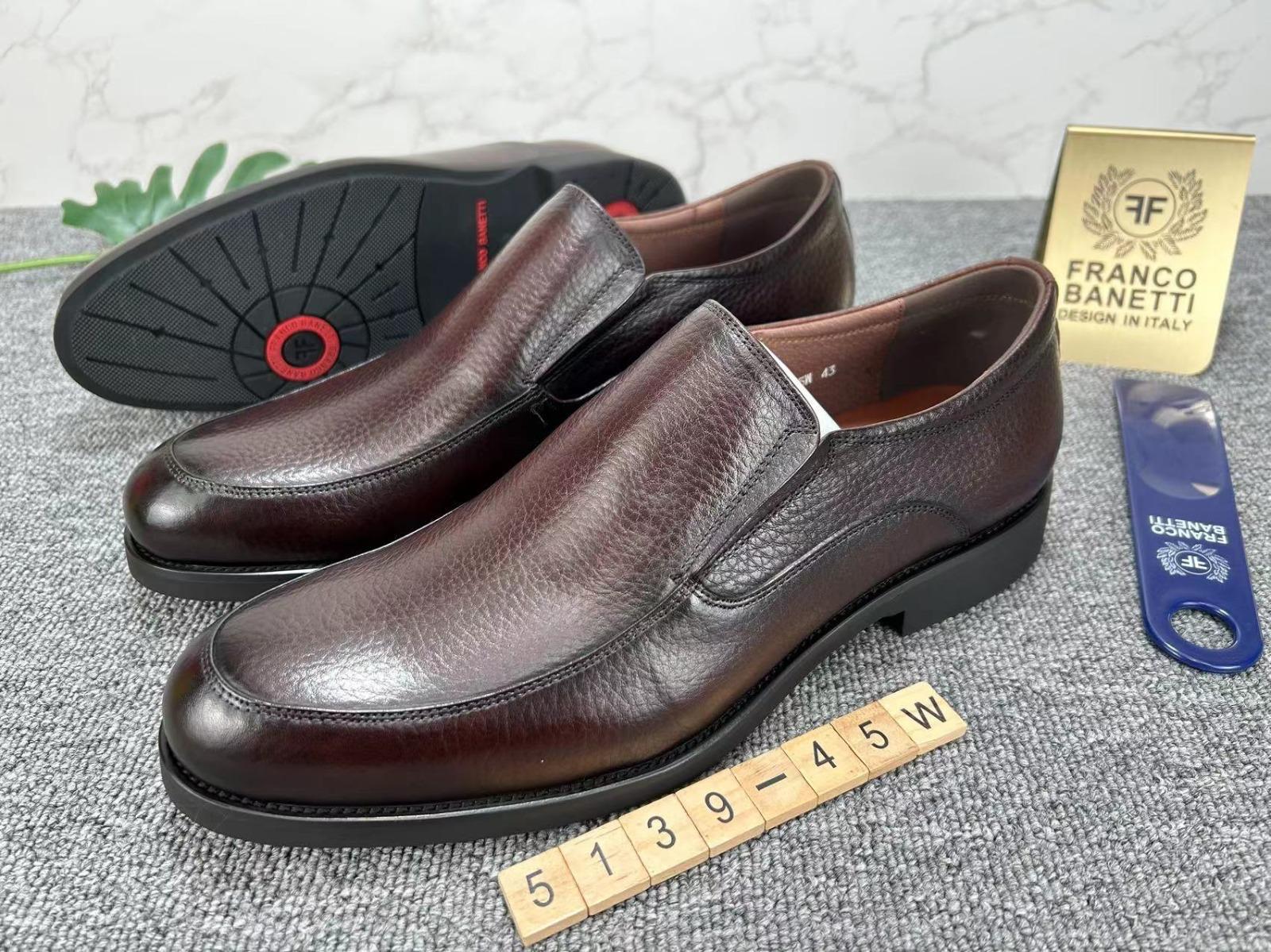 Franco Banetti Textured Leather Slip-On Dress Shoes
