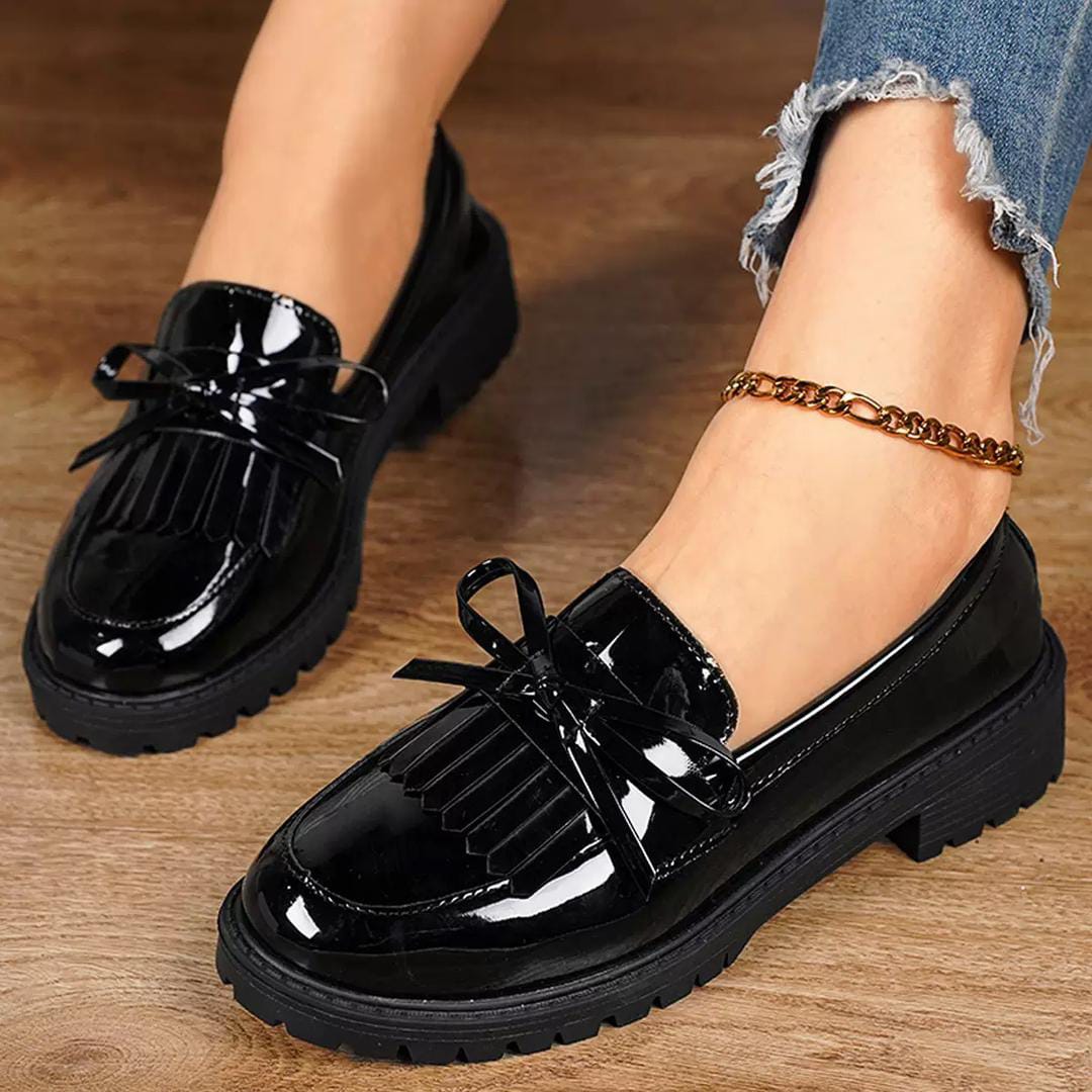 Ladies kiltie loafers