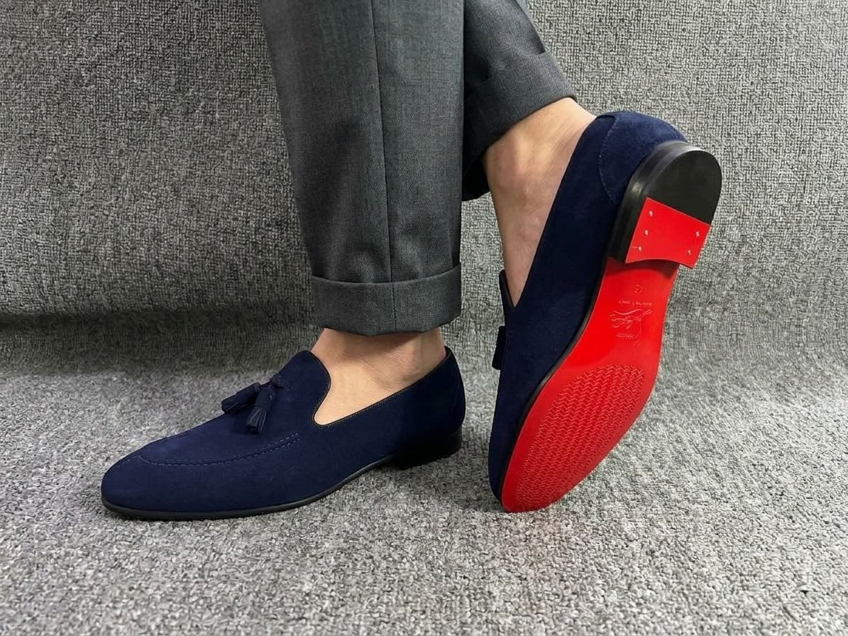 Christian Louboutin suede tassel loafers