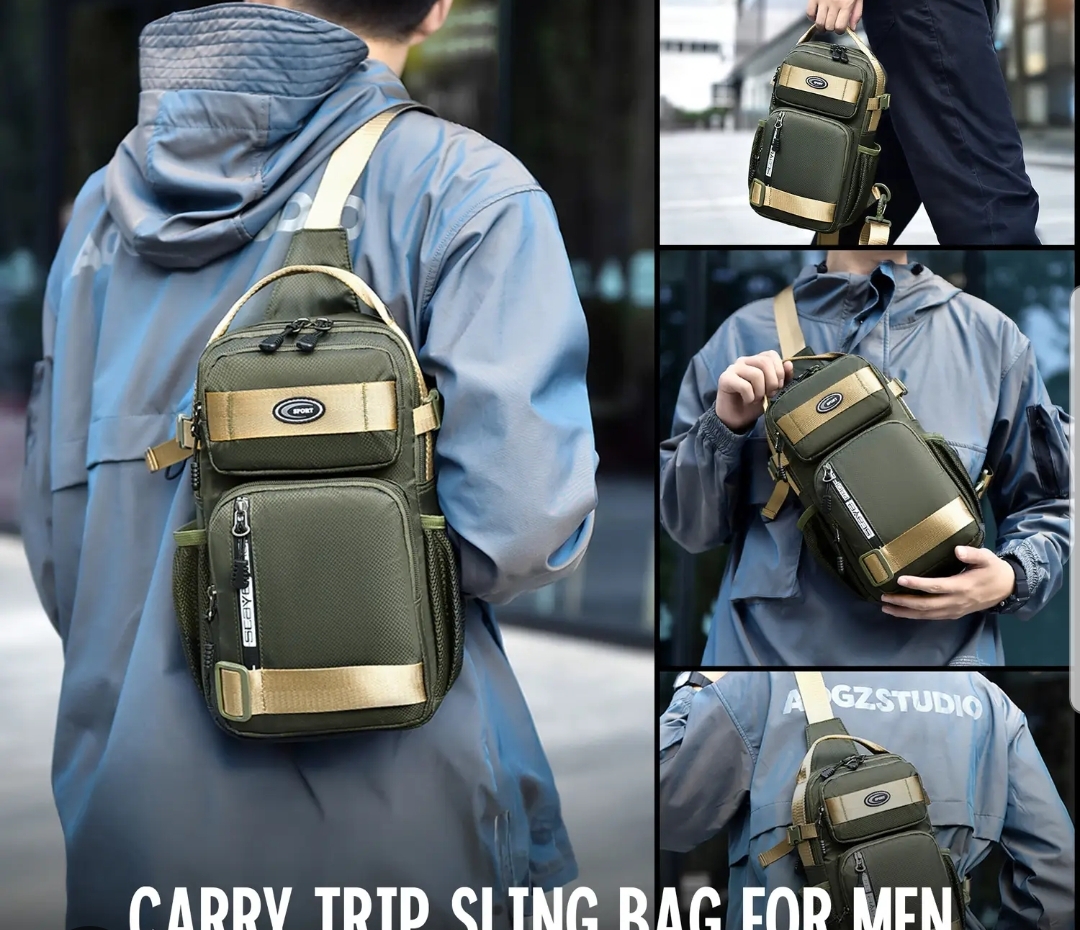 Multi-compartment sport crossbody chest sling bag