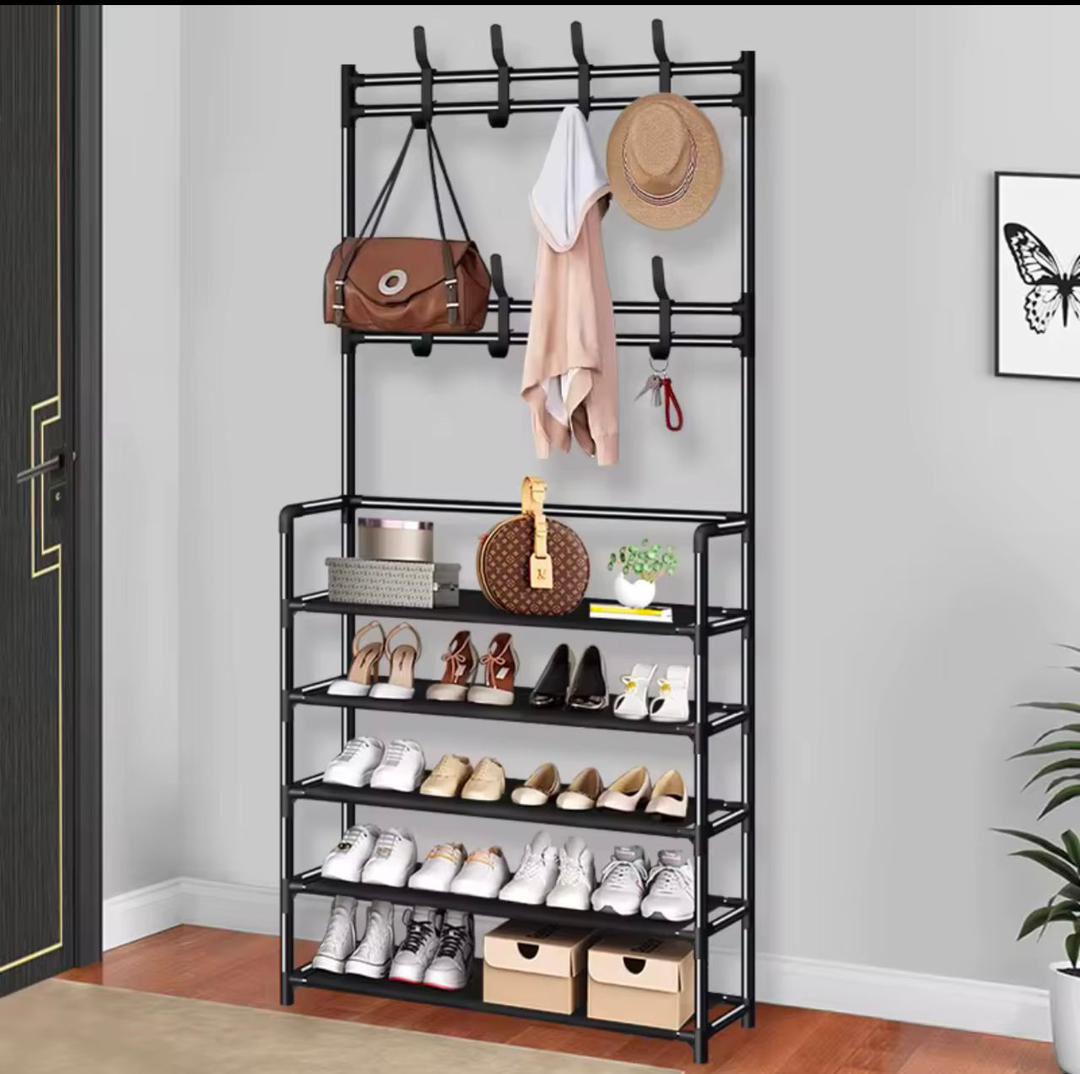 5-tier shoe & coat hanger/storage organizer