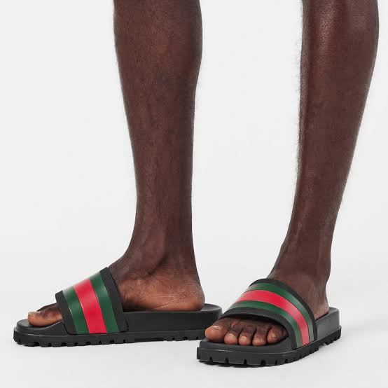 Gucci Men's Web Rubber Slides